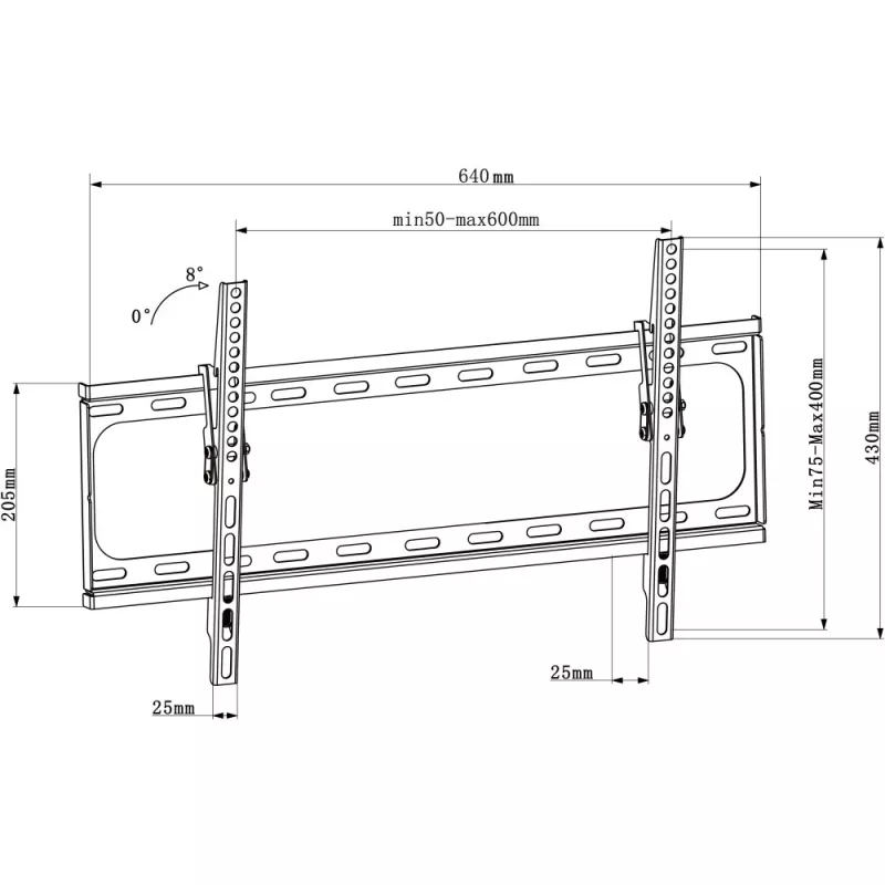 Techly ICA-PLB 261L TV mount/stand 177.8 cm (70 inch) Black