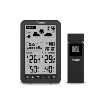 Hama Ko Samui Black Battery Indoor Outdoor Thermometer Hygrometer