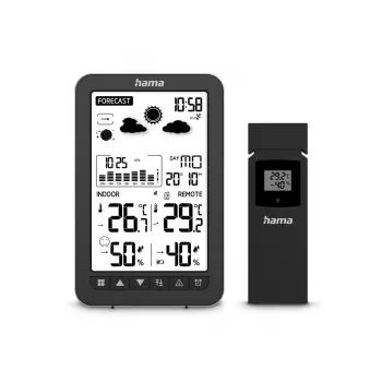 Hama Ko Samui Black Battery Indoor Outdoor Thermometer Hygrometer