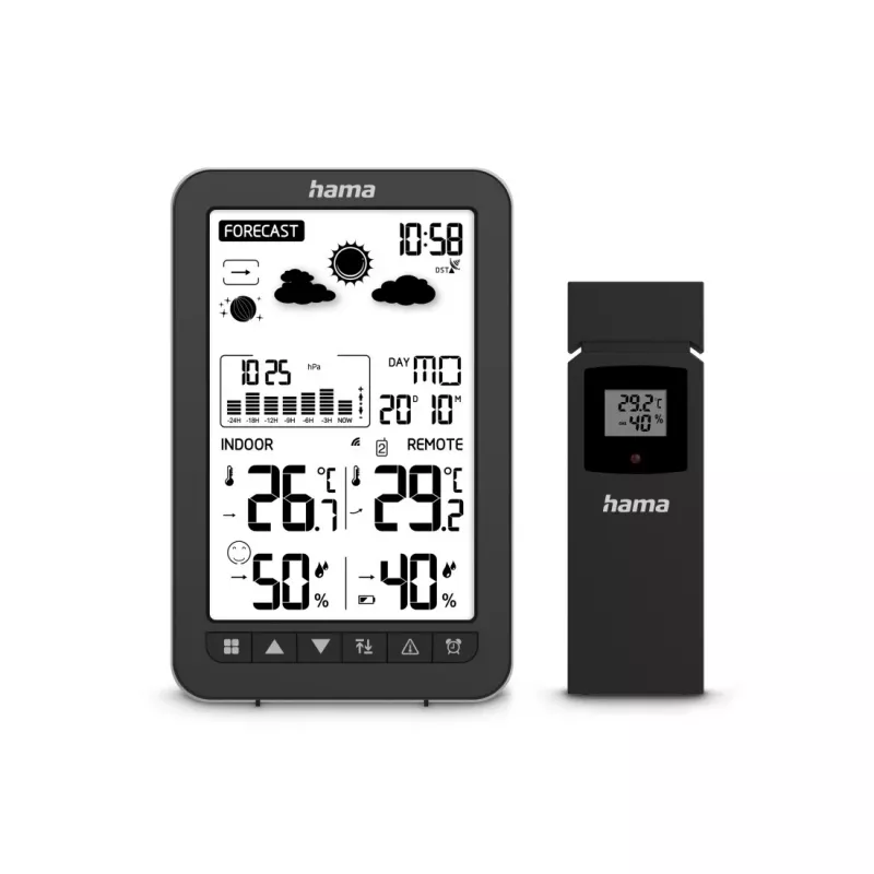 Hama Ko Samui Black Battery Indoor Outdoor Thermometer Hygrometer