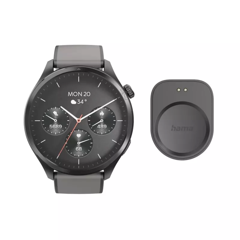 Hama 9000 3.63 cm (1.43 inch) AMOLED 52 mm Digital Touchscreen Anthracite GPS (satellite)