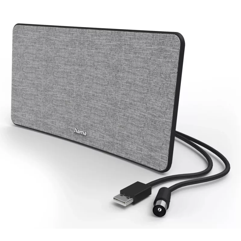 Indoor Television Antenna Hama Fabric Design Black Grey USB 2m