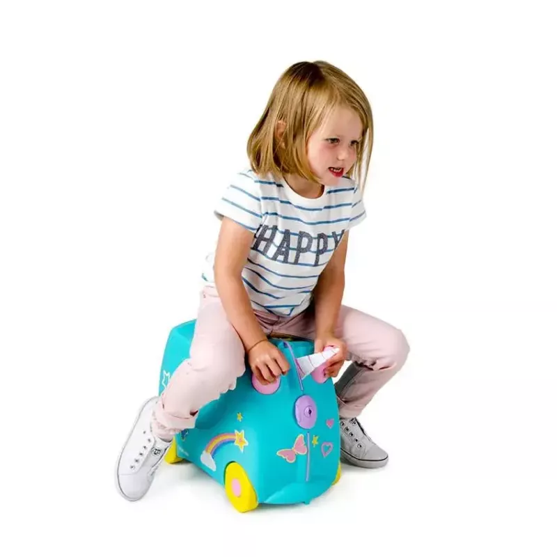 Suitcase Trunki Una the Unicorn 4 wheels 18L Pink Turquoise Yellow