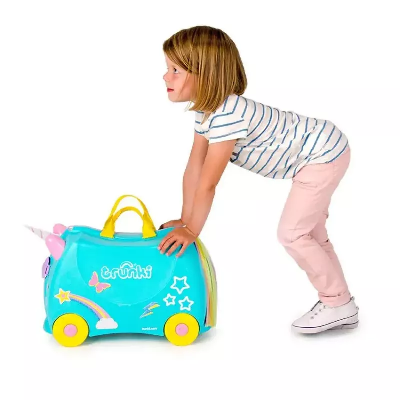 Suitcase Trunki Una the Unicorn 4 wheels 18L Pink Turquoise Yellow