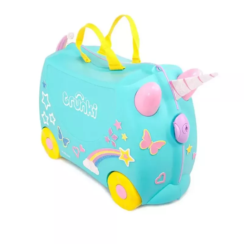 Suitcase Trunki Una the Unicorn 4 wheels 18L Pink Turquoise Yellow