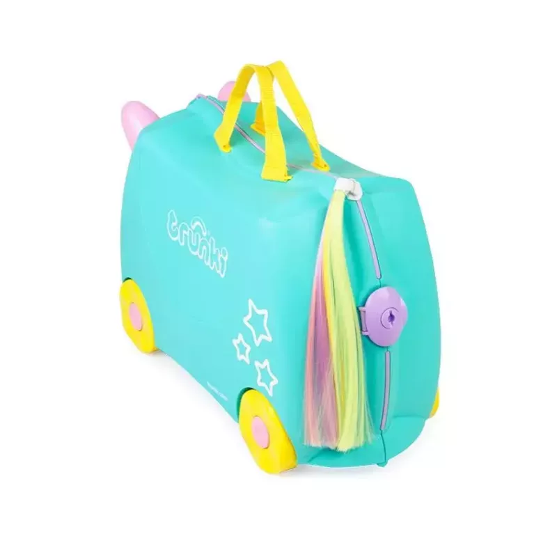 Suitcase Trunki Una the Unicorn 4 wheels 18L Pink Turquoise Yellow