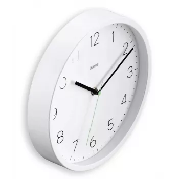 Wall clock HAMA Menorca, analog, Ø 25 cm, white