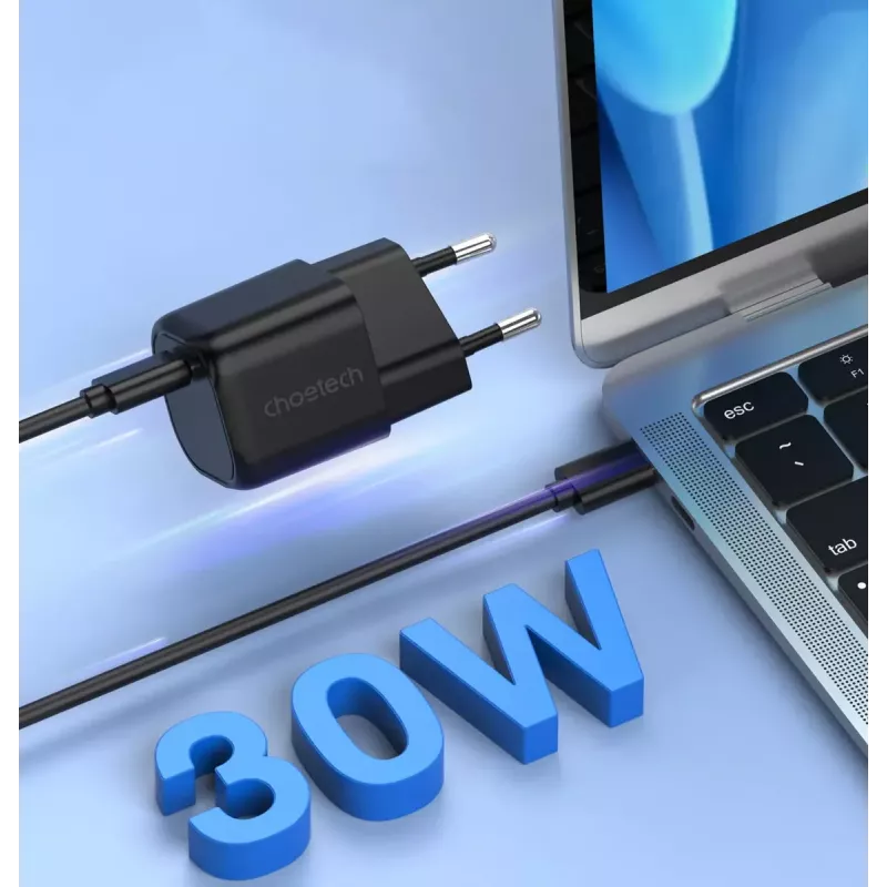 Charger CHOETECH PD5007 30W USB-C Power Delivery fast charging for phones and tablets