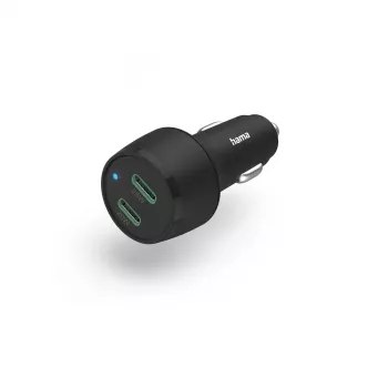 Car Charger Hama 00201632 Fast Charging 2 USB Type-C Ports Black