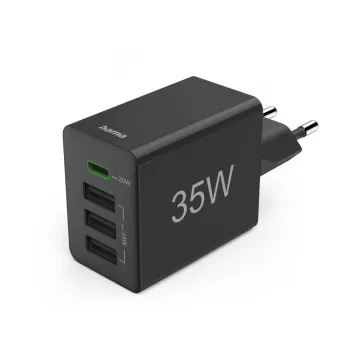 Hama 00201990 mobile device charger Headset, Power bank, Smartphone, Tablet Black AC Fast charging Indoor