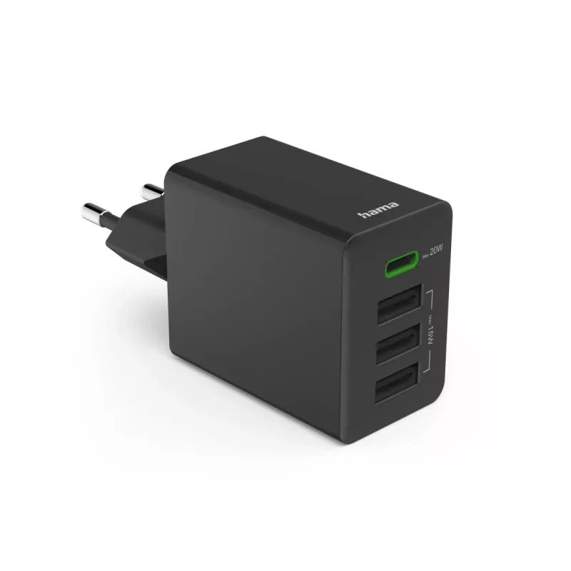 Hama 00201990 mobile device charger Headset, Power bank, Smartphone, Tablet Black AC Fast charging Indoor
