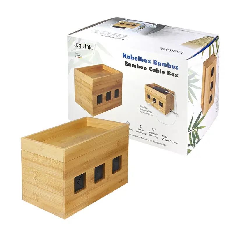 Power extension cover LogiLink KAB0076 Wood 140x255x165 mm