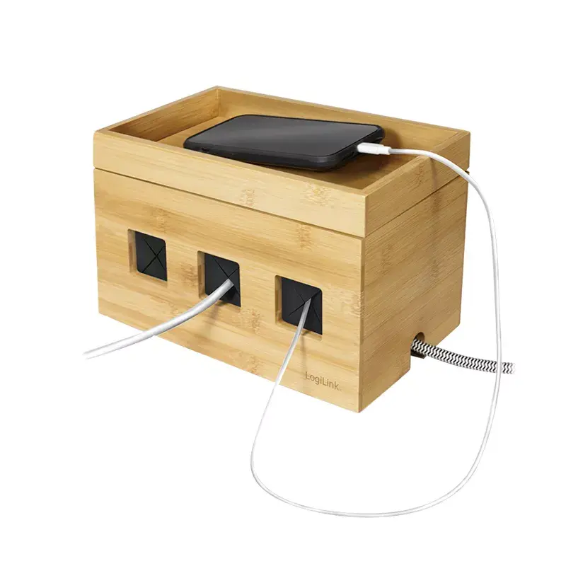 Power extension cover LogiLink KAB0076 Wood 140x255x165 mm