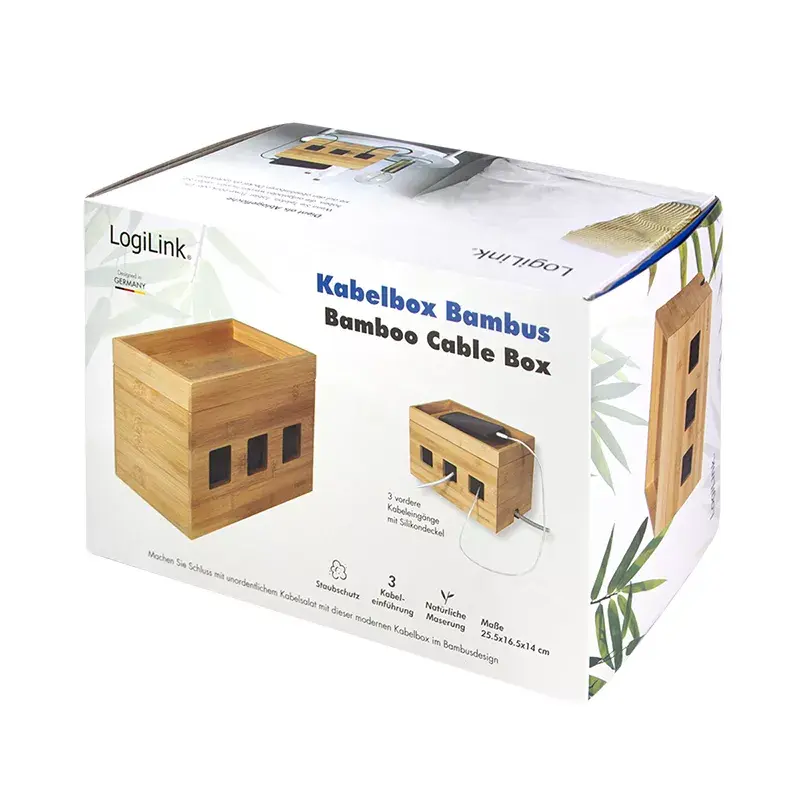 Power extension cover LogiLink KAB0076 Wood 140x255x165 mm