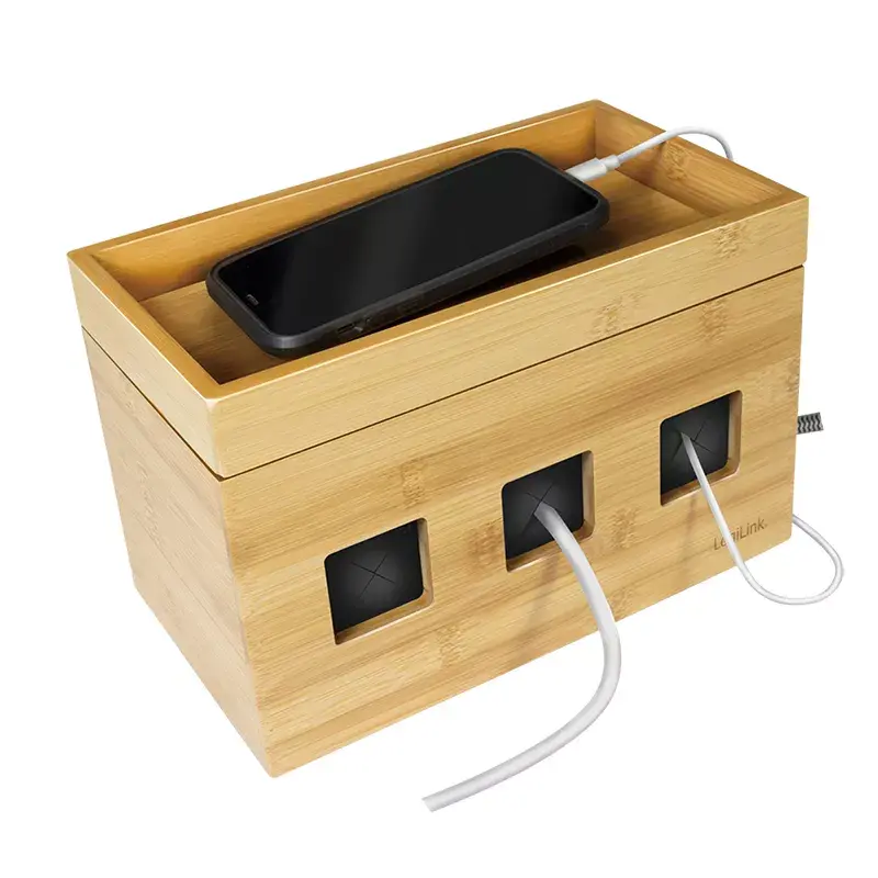 Power extension cover LogiLink KAB0076 Wood 140x255x165 mm