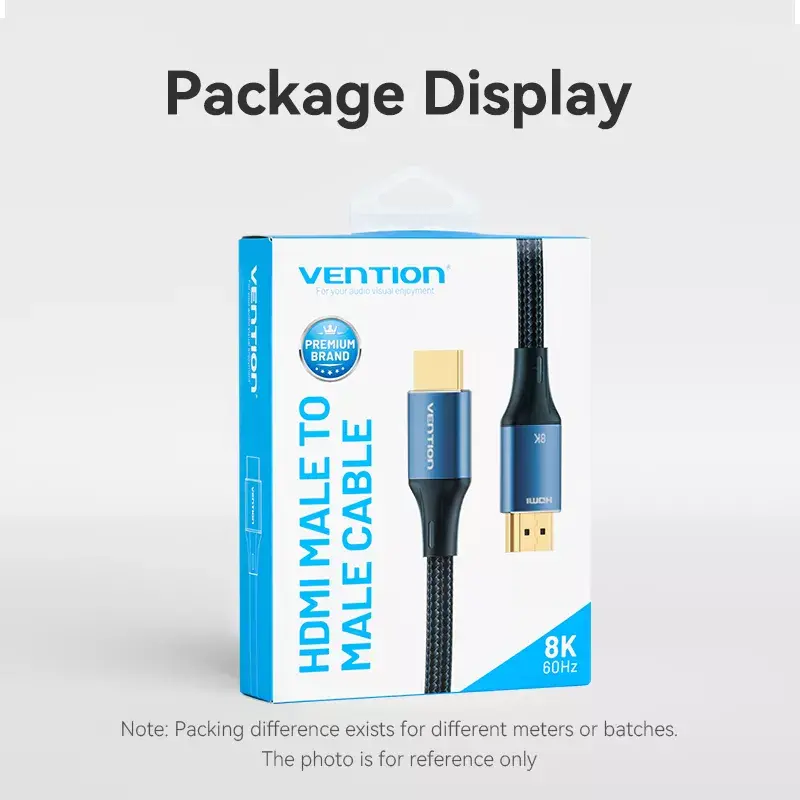 HDMI cable Vention 8K 48Gbps HDMI 2.1 Cotton Braided Male-to-Male 1 m Blue Aluminum
