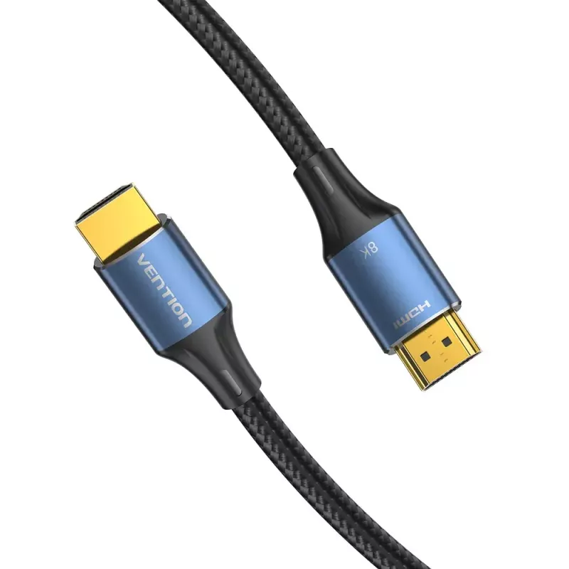 HDMI cable Vention 8K 48Gbps HDMI 2.1 Cotton Braided Male-to-Male 1 m Blue Aluminum