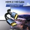 HDMI cable Vention 8K 48Gbps HDMI 2.1 Cotton Braided Male-to-Male 1 m Blue Aluminum