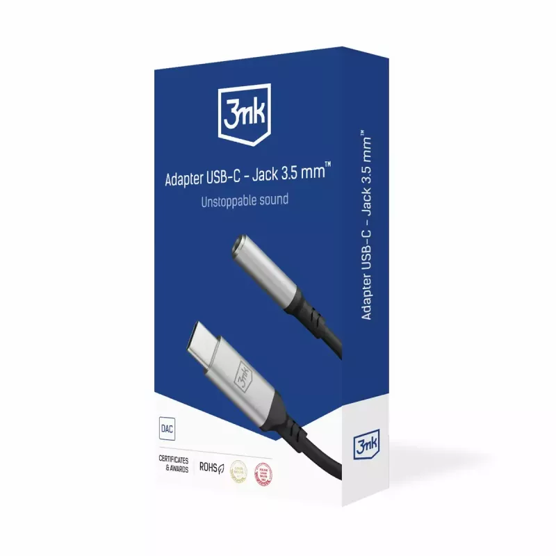 3.5 mm USB cable 3MK Jack 3.5 mm 1 pc USB-C to Jack 3.5 mm