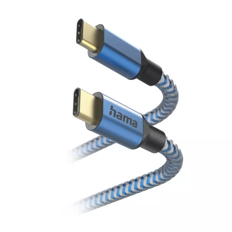 Hama Reflective USB cable USB 2.0 1.5 m USB C Blue