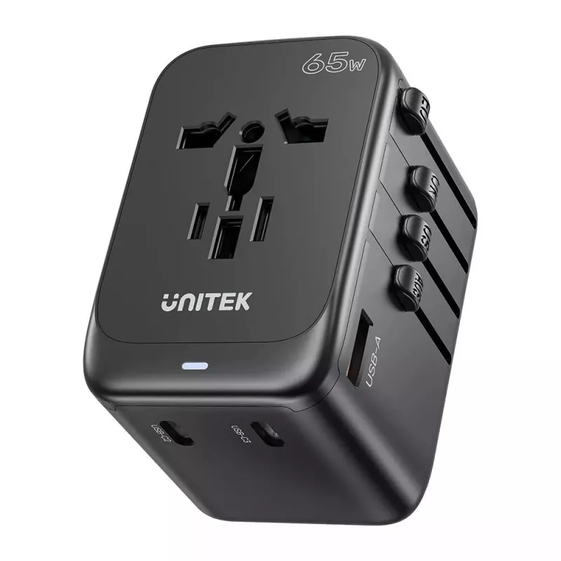 Power Plug Adapter UNITEK P1122ABK01 Universal Black Type C G I