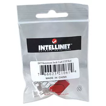 Intellinet Keystone Jack, Cat6, UTP, Punch-down, Red