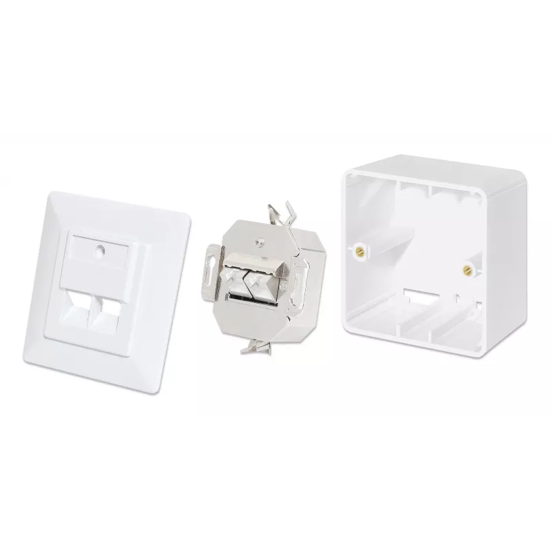 Intellinet Surface Mount Pattress Box 771900 771917 80x80x45mm Signal White RAL9003