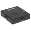 Manhattan HDMI Switch 2-Port, 1080p, Connects x2 HDMI sources to x1 display, Automatic and Manual Switching (via button), No external power required, Black, Three Year Warranty