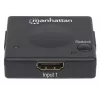 Manhattan HDMI Switch 2-Port, 1080p, Connects x2 HDMI sources to x1 display, Automatic and Manual Switching (via button), No external power required, Black, Three Year Warranty