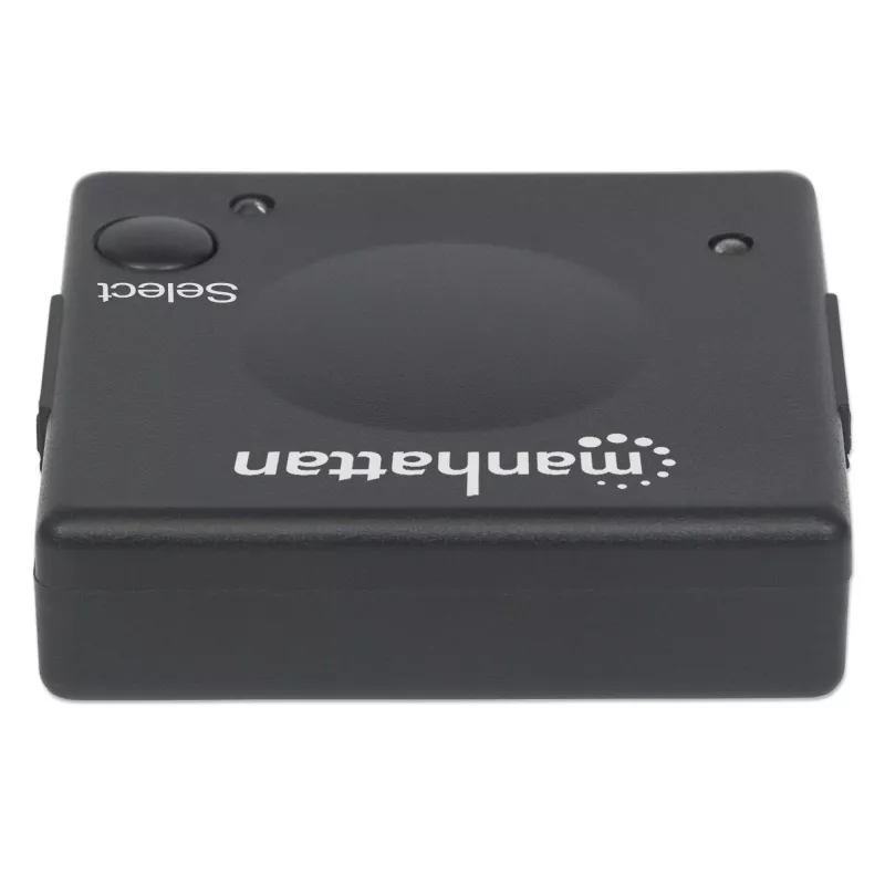 Manhattan HDMI Switch 2-Port, 1080p, Connects x2 HDMI sources to x1 display, Automatic and Manual Switching (via button), No external power required, Black, Three Year Warranty