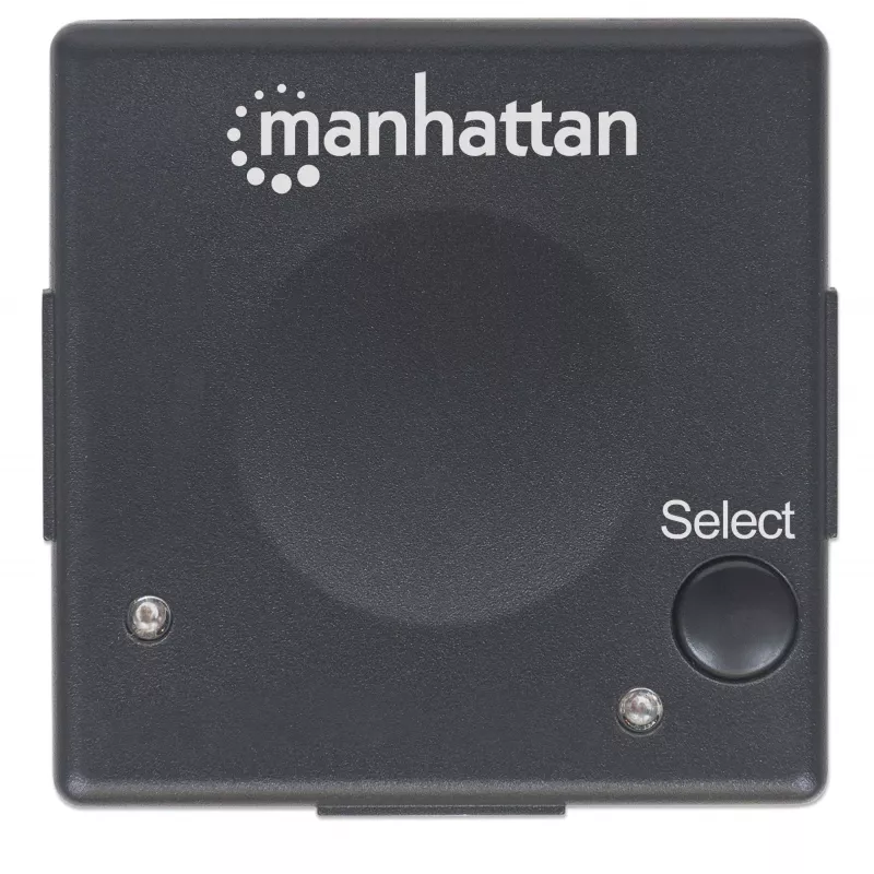 Manhattan HDMI Switch 2-Port, 1080p, Connects x2 HDMI sources to x1 display, Automatic and Manual Switching (via button), No external power required, Black, Three Year Warranty