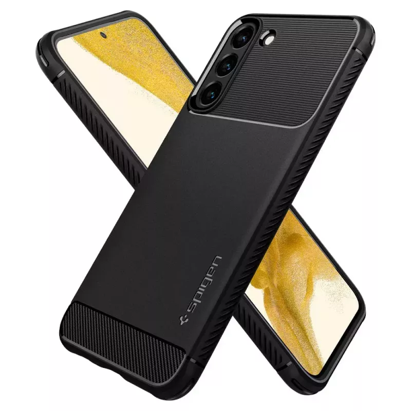 Spigen Rugged Armor mobile phone case Black Galaxy S22 6.1 inch