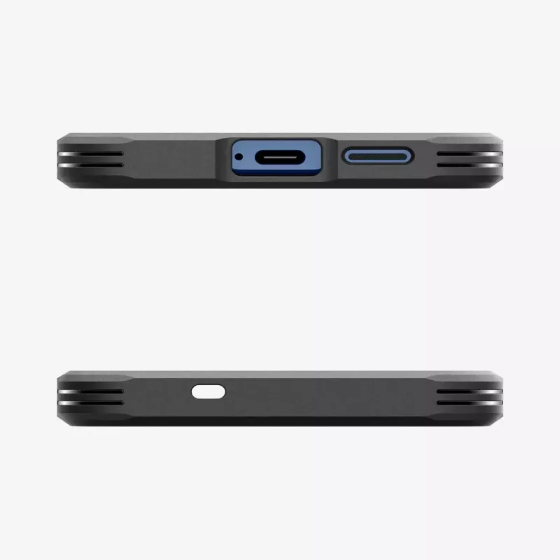 Spigen Galaxy S25 Case Tough Armor AI Black Cover with Desktop Stand