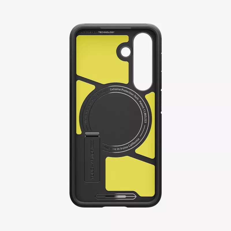 Spigen Galaxy S25 Case Tough Armor AI Black Cover with Desktop Stand