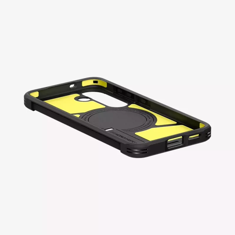 Spigen Galaxy S25 Case Tough Armor AI Black Cover with Desktop Stand