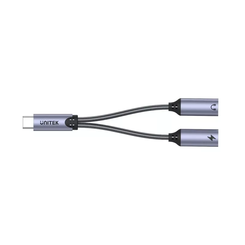 Audio adapter UNITEK M206A USB Type-C Aluminium Black Grey