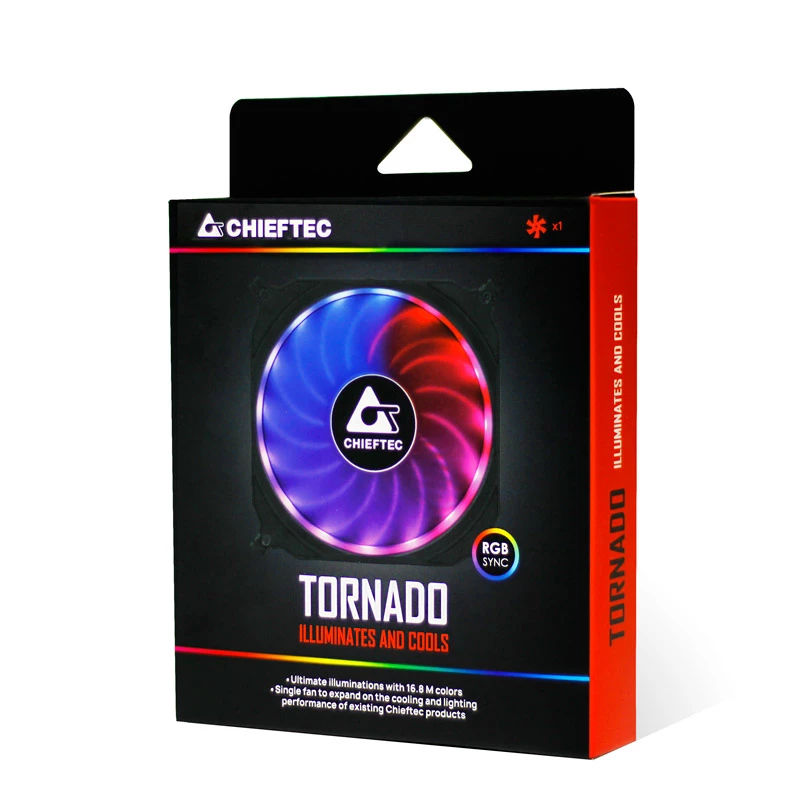 Chieftec CF-1225RGB computer cooling system Computer case Fan 12 cm Black