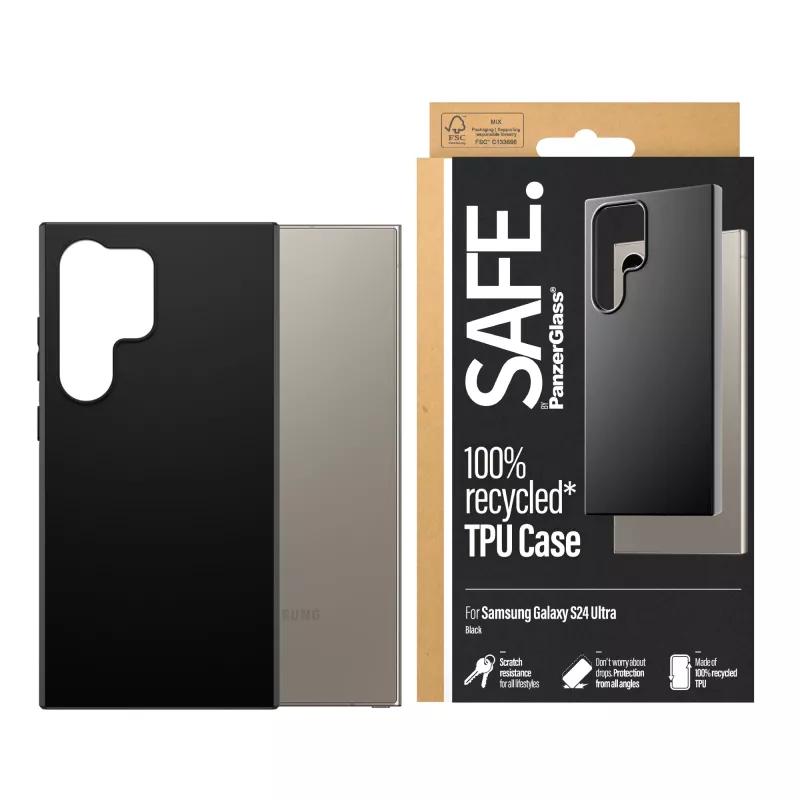 TPU Case PanzerGlass SAFE Samsung Galaxy S24 Ultra Black Transparent Protection