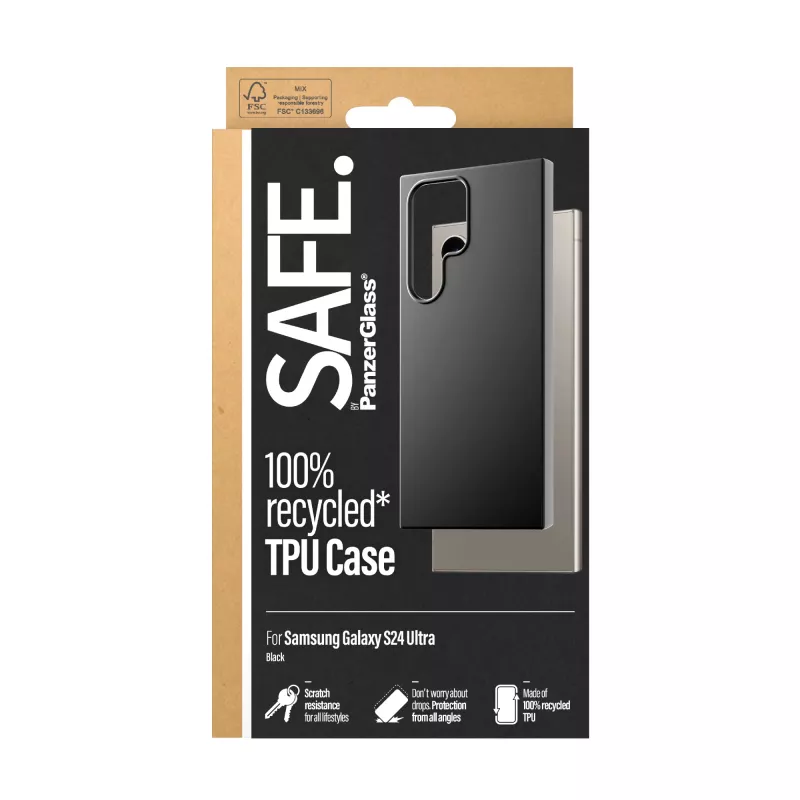 TPU Case PanzerGlass SAFE Samsung Galaxy S24 Ultra Black Transparent Protection