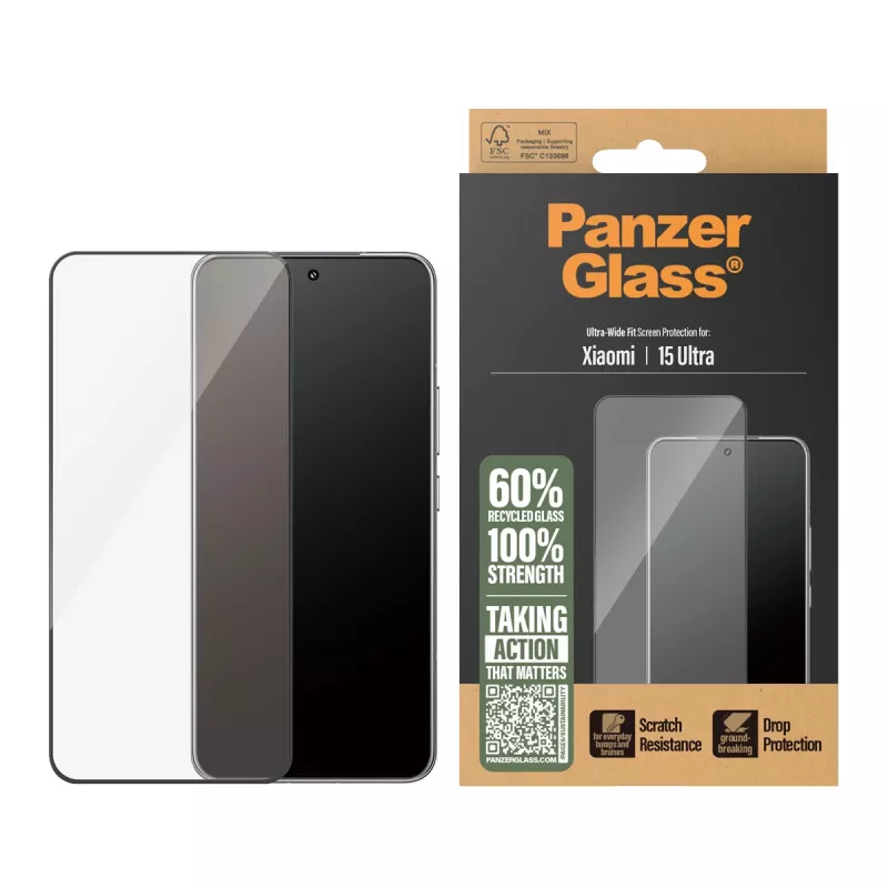 PanzerGlass Screen Protector Xiaomi 15 Ultra Ultra-Wide Fit Scratch Shock Resistant