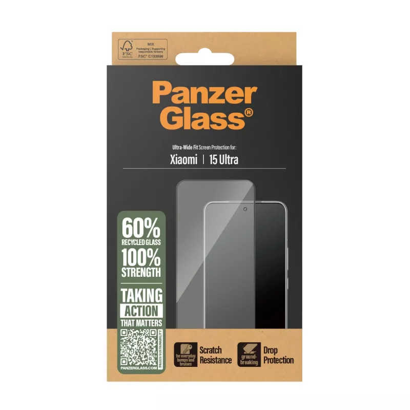 PanzerGlass Screen Protector Xiaomi 15 Ultra Ultra-Wide Fit Scratch Shock Resistant