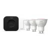 Philips Hue White and colour ambience Starter kit: 3 GU10 bulbs + Dimmer switch + Bridge Pro