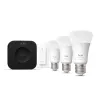 Smart lighting kit Philips Hue White and Colour Ambience Starter Kit — 3 E27 smart bulbs, Dimmer switch, Bridge Pro, Bluetooth/Zigbee