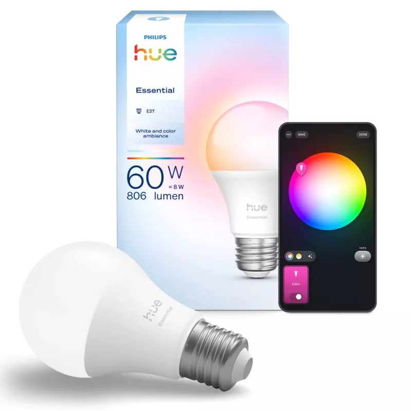 Philips Hue White and colour ambience Essential A60 – E27 smart bulb – 806 lm – 8W