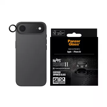 PanzerGlass Hoops Ceramic II Camera Lens Protector iPhone Air Scratch Shock Resistant Black