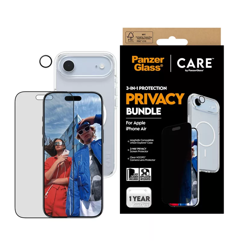 Protective phone case PanzerGlass CARE for iPhone 17 Air — Privacy 3-in-1