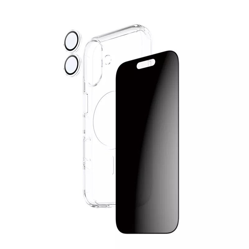 Protective case PanzerGlass Case CARE for iPhone 17 with privacy feature, 3-in-1 functionality