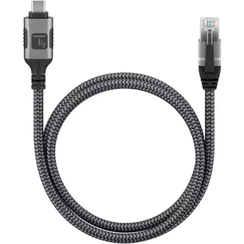 Network cable TECHLY USB-C to Gigabit Ethernet RJ45, Cat6, 3 m, USB 3.2 Gen 1, F/UTP, black