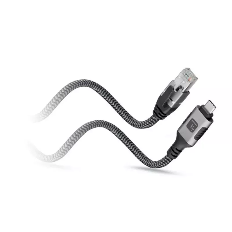 Network cable TECHLY USB-C to Gigabit Ethernet RJ45, Cat6, 3 m, USB 3.2 Gen 1, F/UTP, black