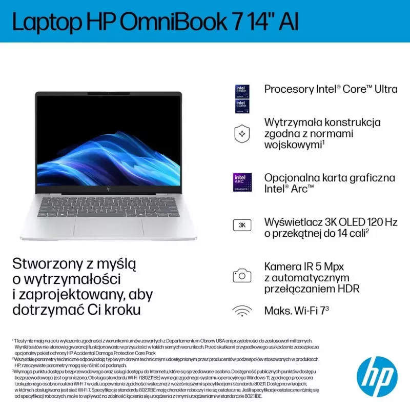 Laptop HP OmniBook 7 AI 14-fr0003nw 14 inch Intel Core i5 16GB RAM 512GB SSD